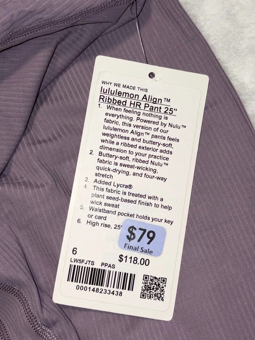 lululemon athletica Ribbed High-Rise Leggings in Deep Plum